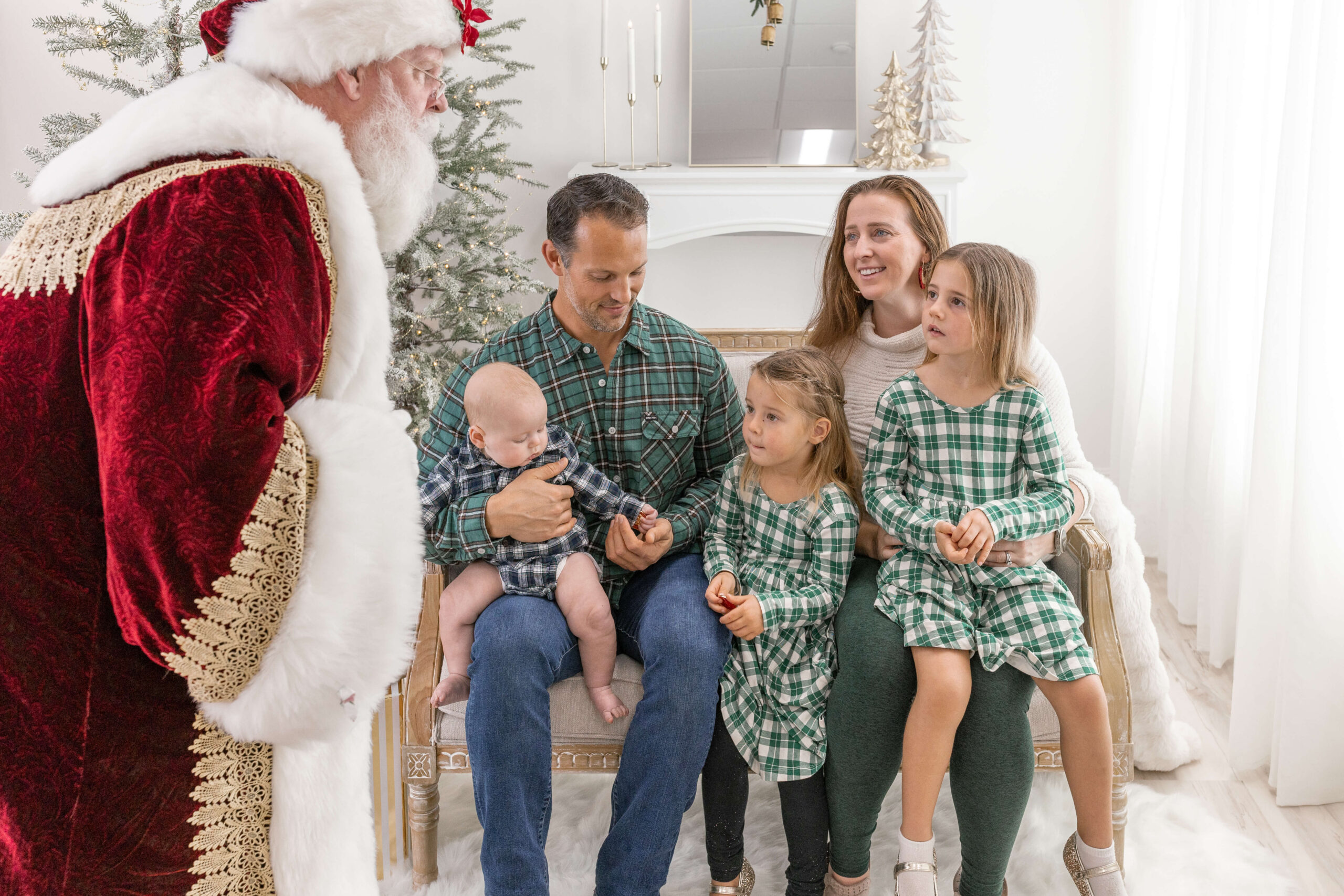 Family of 5 with Santa